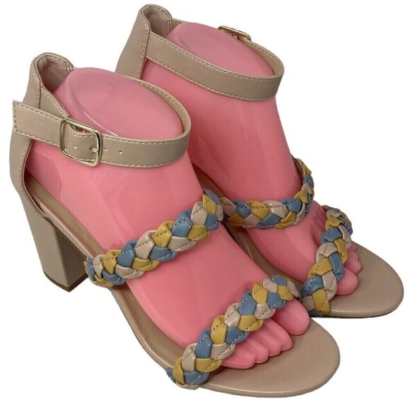 BC Footwear Wanna Be Heels Women's Size 8 Born in California Beige - Picture 2 of 10